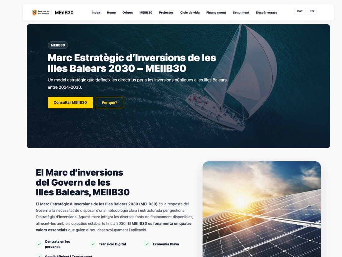 Web del MEIIB30 del Govern de les Illes Balears